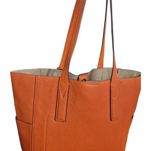 Michael Kors‎ Junie MD Leather Tote Travel Shoulder Handbag Burnt Orange Pebbled - Picture 15 of 16